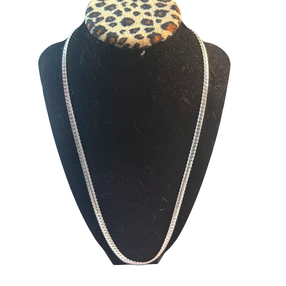 925 Sterling Silver Flat Link Chain Necklace Unisex Minimalist 22 Inch Layering